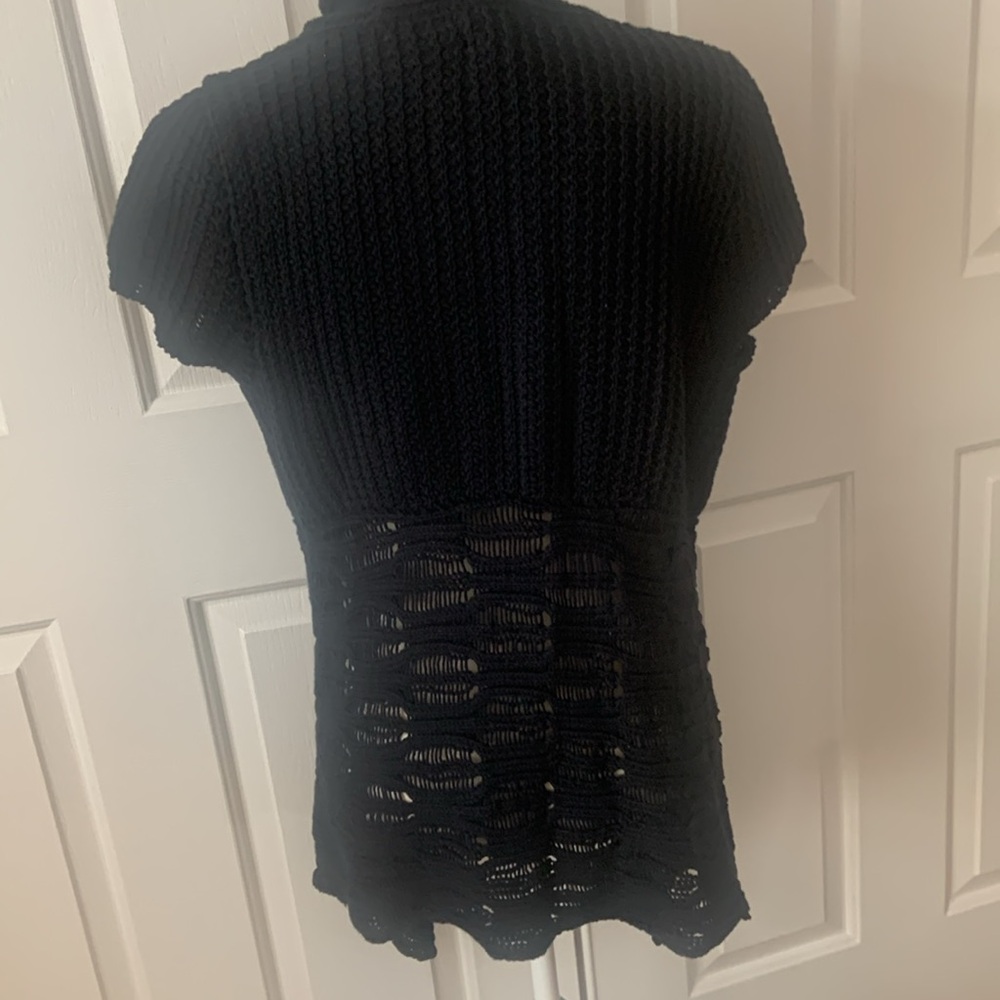 NWT “Pure Handknit” Brand Black Knit Open-Front Shawl Cardigan - Picture 10 of 17
